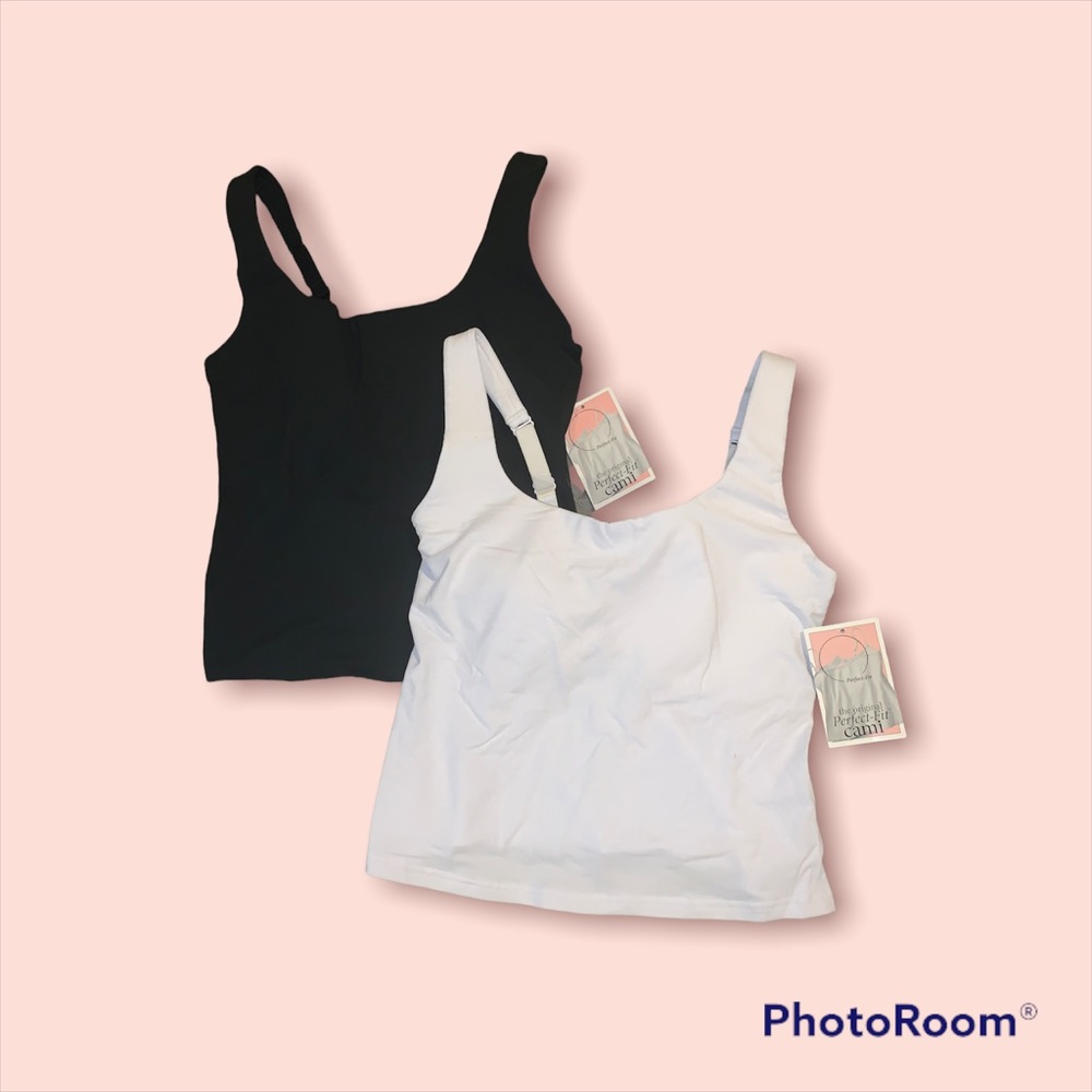 ✨NWT✨ Sahalie Perfect Fit cami 34DD BLK& WHITE
